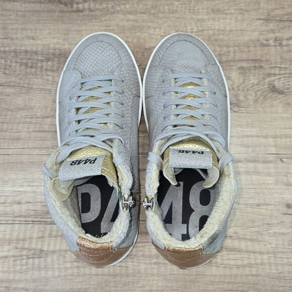 P448 Skate High Top Women's Size EU 39 US 9 Grey Snake Print Sneakers - Picture 5 of 9